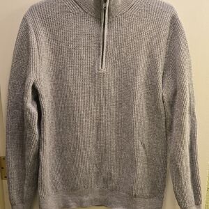 GAP Men's Heather Gray Zip-Up Sweater